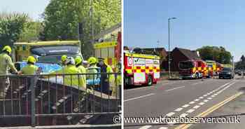'Car crashes into wall' in Watford - man cut out and rushed to hospital