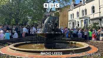 Alan Titchmarsh makes a splash at Ilkley fountain