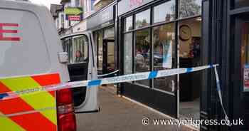 Police cordon at incident in York shopping street