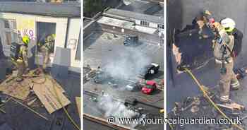 Crime scene set up at scene of six-hour Sutton Wendy's fire