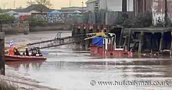 Barge now 'under control' after becoming stuck in silt