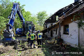 THW muss Brandhaus in Bermaringen einreißen