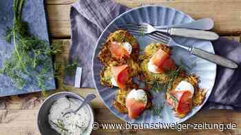 Fix und gesund: Zucchini-Puffer mit Räucherlachs
