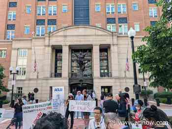 Protesters and Rep. Beyer rally for Rosslyn man detained over Palestine support