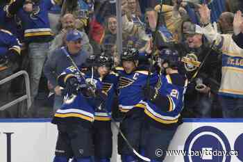 Blues score 3 goals in 2:13 of the second period to beat Jets 5-2 and force a Game 7