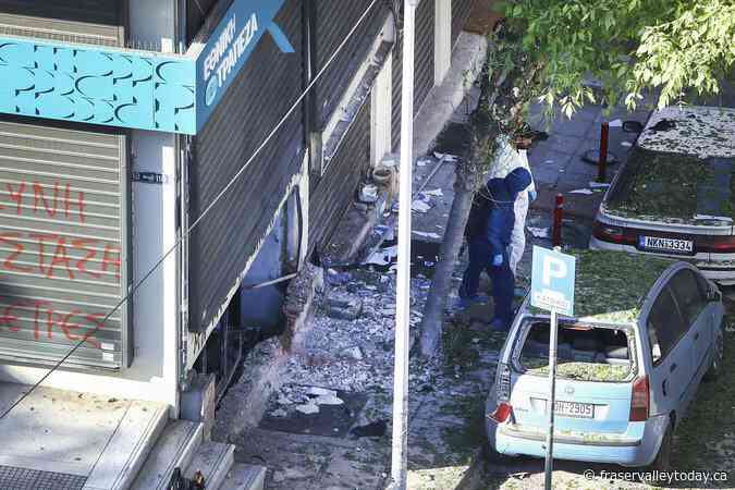 Woman dies when a bomb she is carrying explodes in the Greek city of Thessaloniki, police say