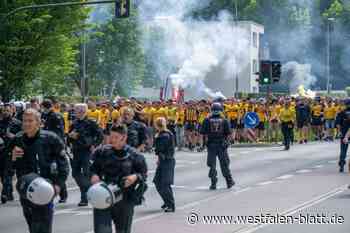 Hunderte Dynamo-Fans ziehen zur Schüco-Arena