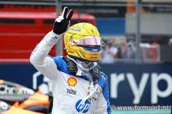 Hamilton met een glimlach van oor tot oor: ‘Nooit gedacht dat het zou gaan regenen in Miami!’