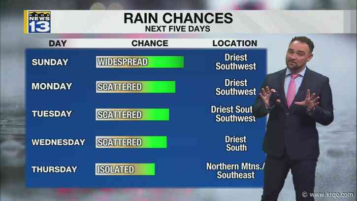 More showers and storms move into New Mexico