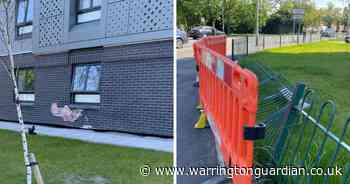 Bollards to be installed outside block of flats after car ploughed into them