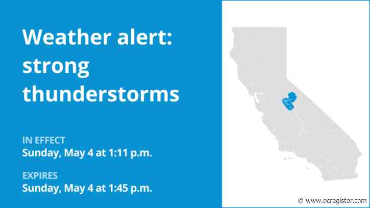 Prepare for strong thunderstorms in Yosemite Sunday afternoon – gusts could peak at 40 mph