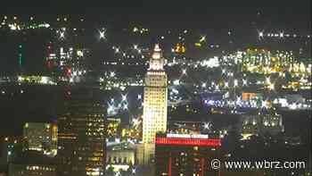 Louisiana State Capitol glows red in honor of fallen firefighters