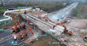 Amazing video shows race against time to demolish M4 bridge with 'serious problems'