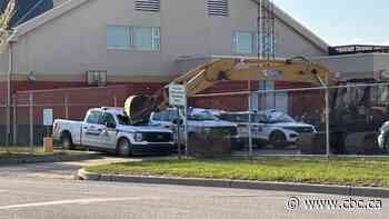 Five RCMP cruisers smashed by suspect with stolen trackhoe in eastern Alberta: police