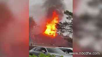 Lightning strike causes fire at Colleyville home, sending 3 to hospital