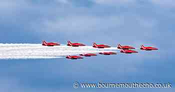 PICTURES: Red Arrows at Bournemouth Airport after VE Day flypast