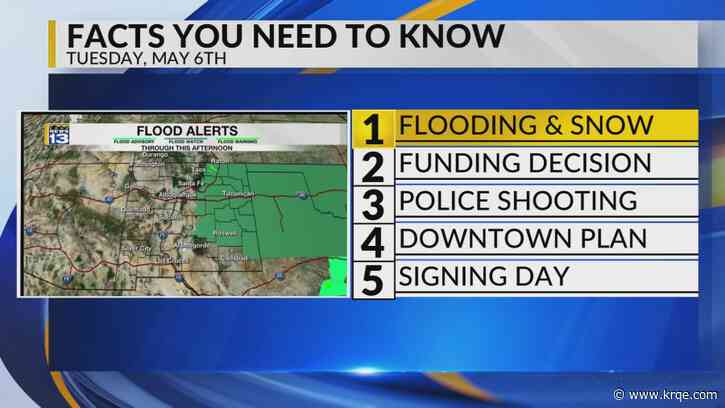 KRQE Newsfeed: Flooding and snow, Funding decision, Police shooting, Downtown plan, Signing day