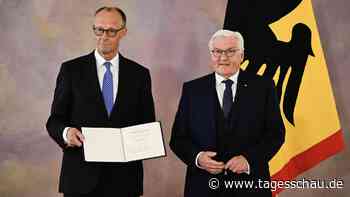 Liveblog zur Kanzlerwahl: ++ Steinmeier ernennt Merz zum Kanzler ++