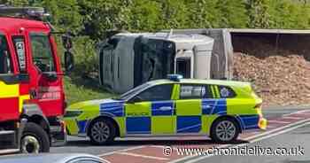 Two people injured in horror A1 lorry crash causing major delays in Northumberland