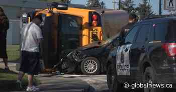 7 children treated for minor injuries after Calgary school bus crash