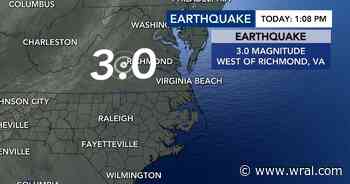 3.0-magnitude earthquake reported west of Richmond, Virginia