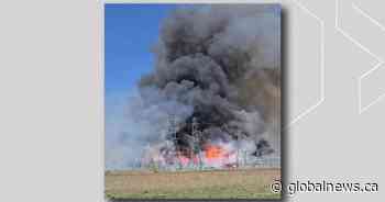 Thick, black smoke from west end brush fire seen across Edmonton