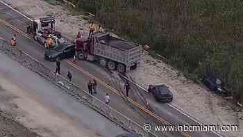 2 hospitalized after 4-car crash in West Miami-Dade