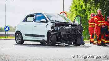 Fors ongeval op de Oudeweg/ Leentjerweg bij Siddeburen