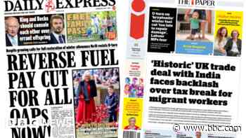 The Papers: 'Two-tier' trade deal and 'Labour turmoil' over winter fuel