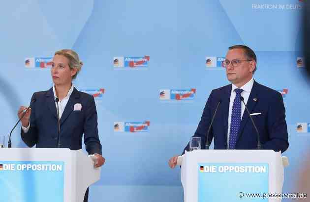 +++ Achtung Sperrfrist (Print, Radio und Online): 18.00 Uhr +++ARD-DeutschlandTREND: Mehrheit hält AfD für rechtsextrem, Verbotsverfahren umstritten