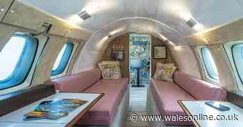 A disused private jet has been turned into an Airbnb in the Welsh countryside