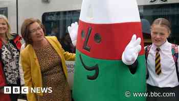 First minister joins singalong about Welsh mascot