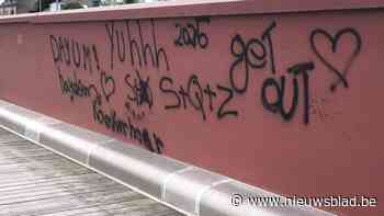 Vandalen bekladden brug over Albertkanaal in Vroenhoven met hakenkruizen en schunnige taal