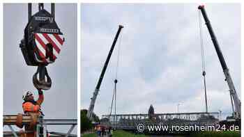Wenn die Brücke durch die Luft schwebt: Spektakuläre Bauarbeiten mitten in Rosenheim