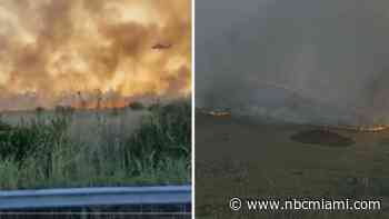 Brush fire burns in southern Miami-Dade, 18-Mile Stretch and Card Sound Road closed