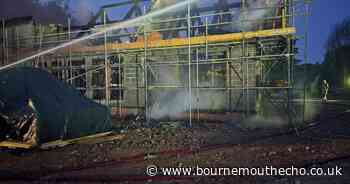 Firefighters tackle blaze at unfinished building