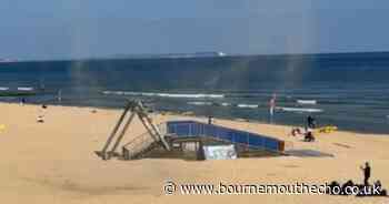 WATCH: Moment a 'mini tornado' appears on beach