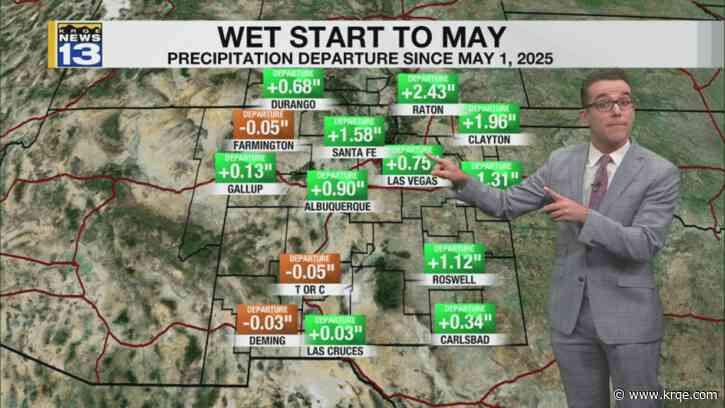 Mountain rainfall and warmer temperatures for New Mexico