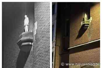 Nieuw beeldhouwwerk prijkt op gevel Heilig-Hartkerk: “Geen flauw idee wie dat heeft geplaatst”