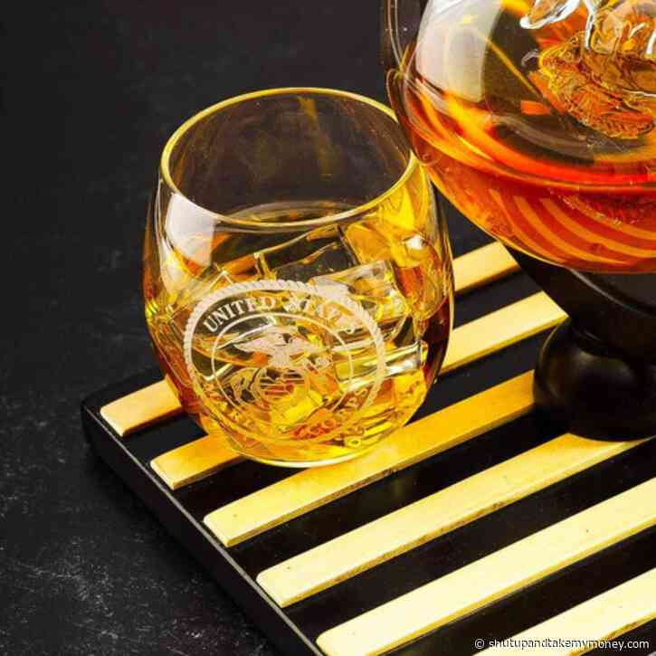 Marine Decanter Set With 4 Whiskey Glasses 1000ml