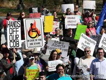 Albertans protest federal disability benefit clawback and call for accessibility legislation
