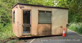 Upminster road blocked for days -  after large shed dumped