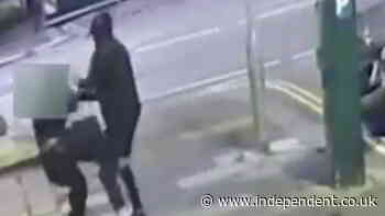 Shocking moment masked man randomly snatches woman off street on her walk home