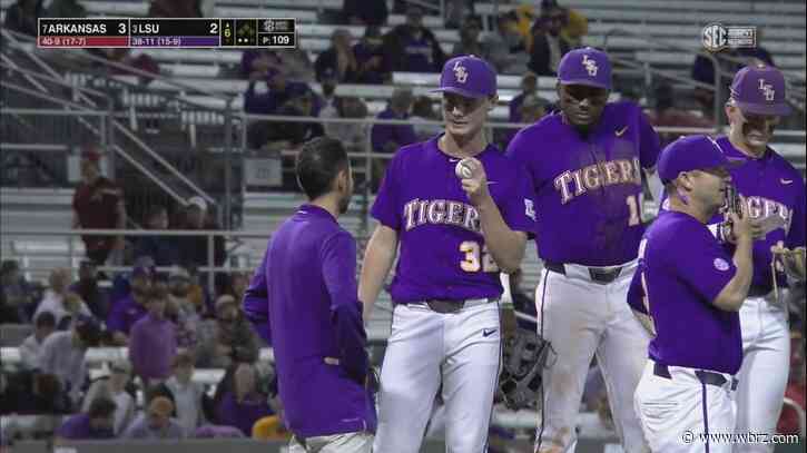 LSU baseball wins another late night thriller, pitcher Kade Anderson left game with wrist issue