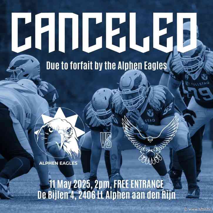 Wedstrijd Alphen Eagles vs. Arnhem Falcons afgelast
