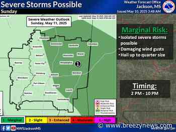 Severe Storms Possible on Sunday