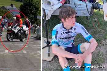 Onvoorzichtig manoeuvre van politiemotor doet Leander De Gendt Luik-Bastenaken-Luik voor juniores verliezen: “Ik kan het echt niet geloven”