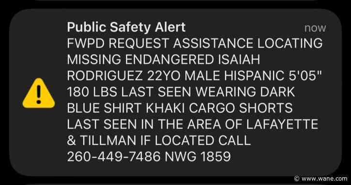 Public Safety Alert issues for missing 22-year-old