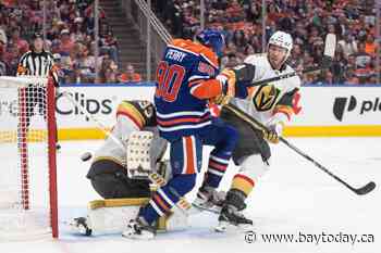 Golden Knights beat the buzzer to stun Oilers 4-3, trim series deficit to 2-1