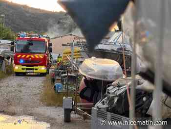 Un incendie se déclare dans un hangar à bateaux à La Roquette-sur-Siagne, plus de 300m2 en flamme